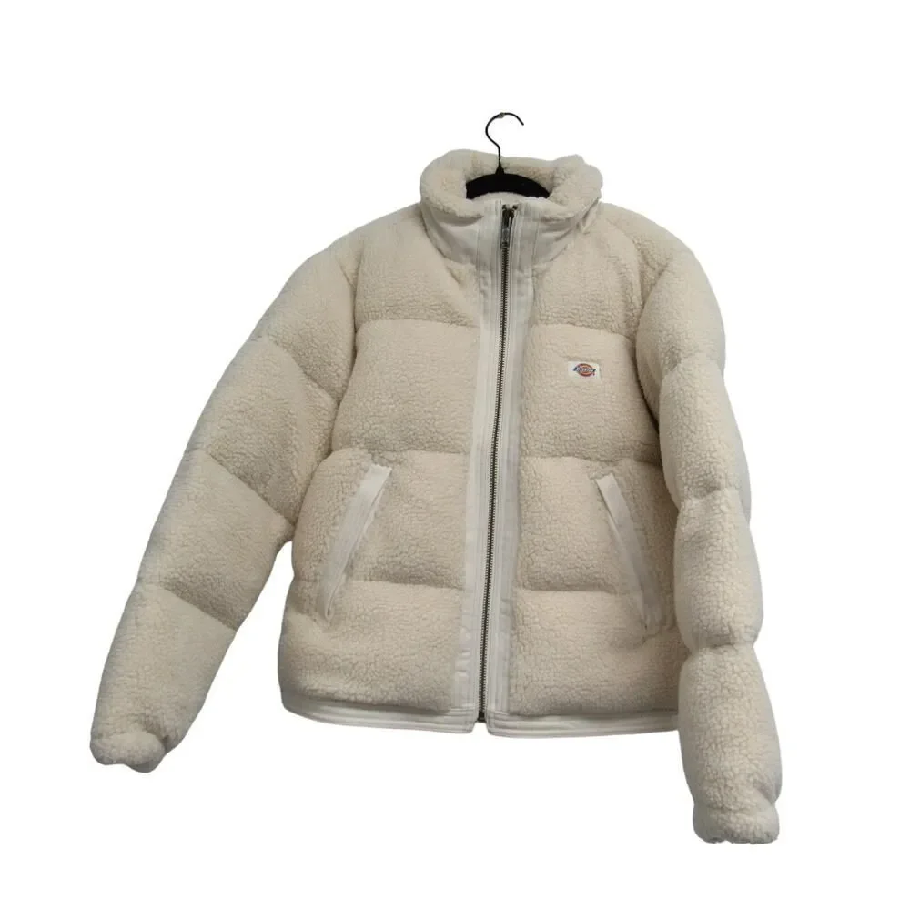 Dickies Women Large Cream Mount Hope Sherpa Puffer Full Zip Jacket - Picture 2 of 6